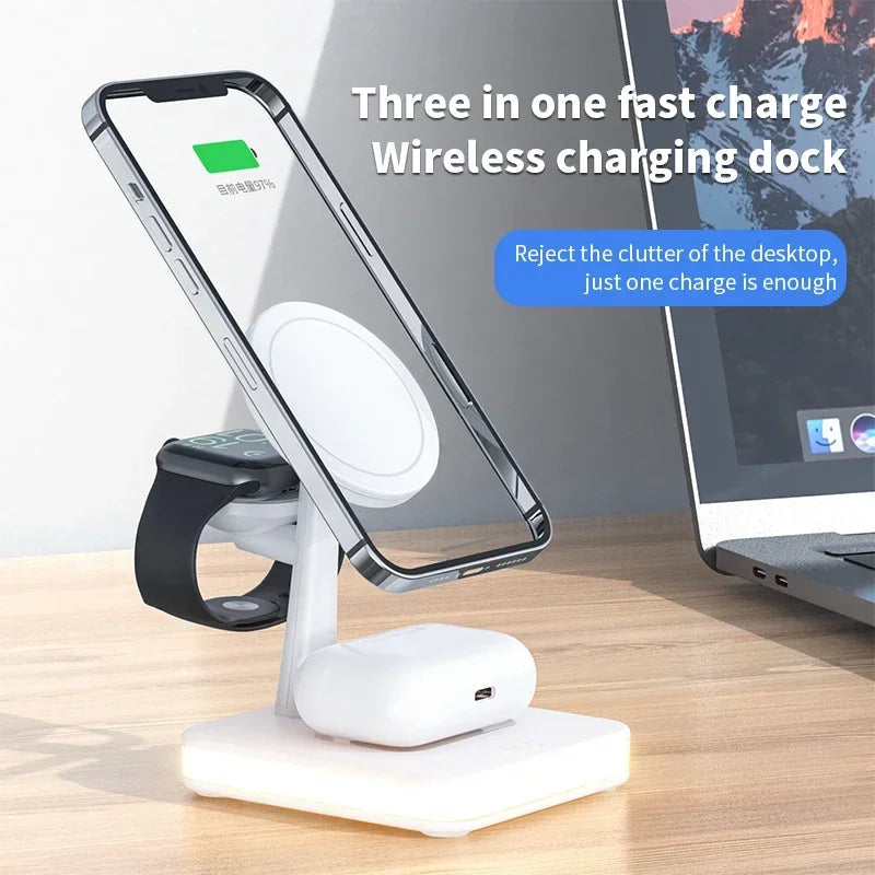 3 in 1 Wireless Magnetic Chargers Stand